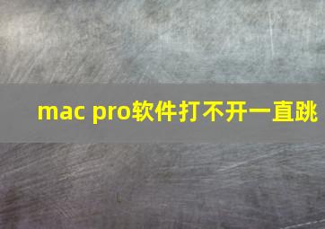 mac pro软件打不开一直跳